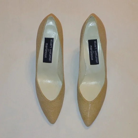 Vintage Stuart Weitzman Cream Colored Stiletto Heels - Picture 2 of 10